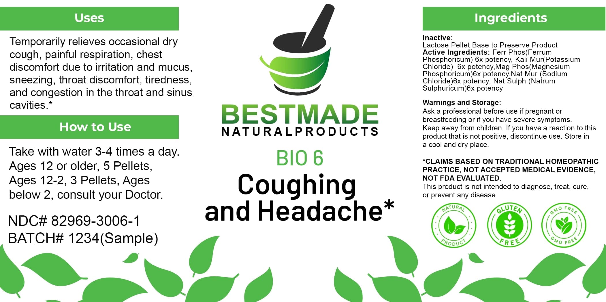 Bestmade Natural Products Bio6 package label