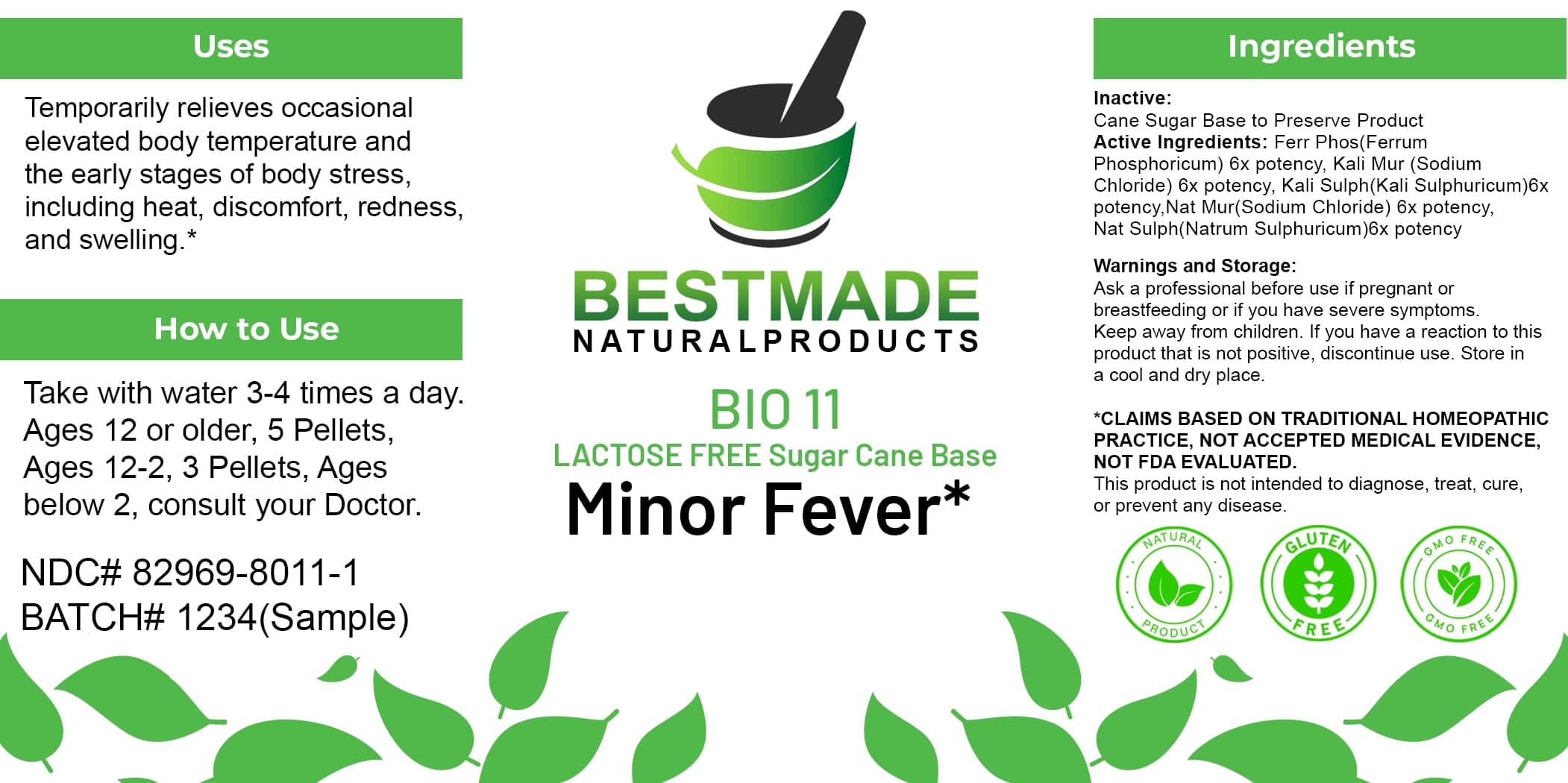 Bestmade Natural Products Bio11 Lactose Free package label