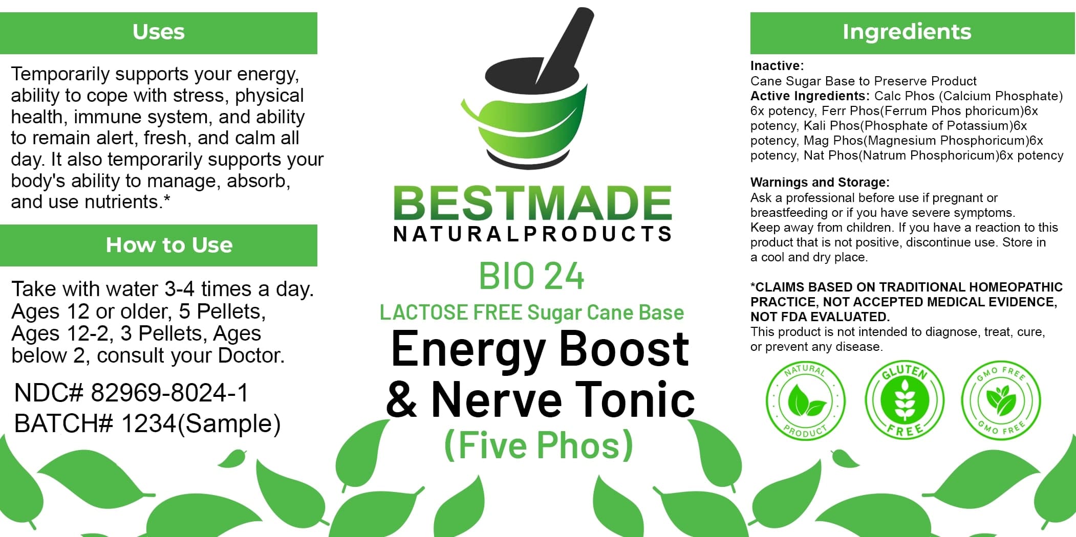 Bestmade Natural Products Bio24 Lactose Free package label