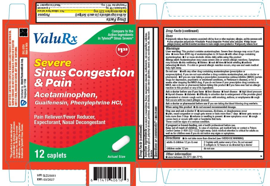 Severe Sinus Congestion and Pain package label