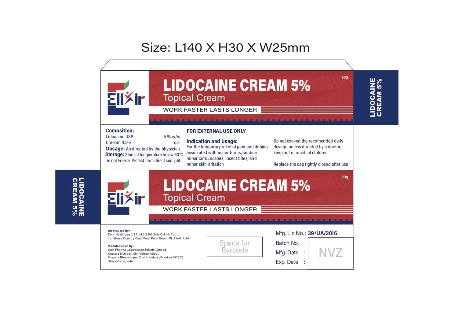 Elixirlidofast package label