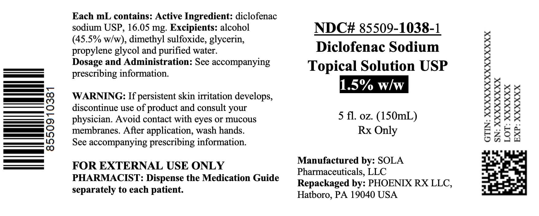 Diclofenac Sodium Topical package label