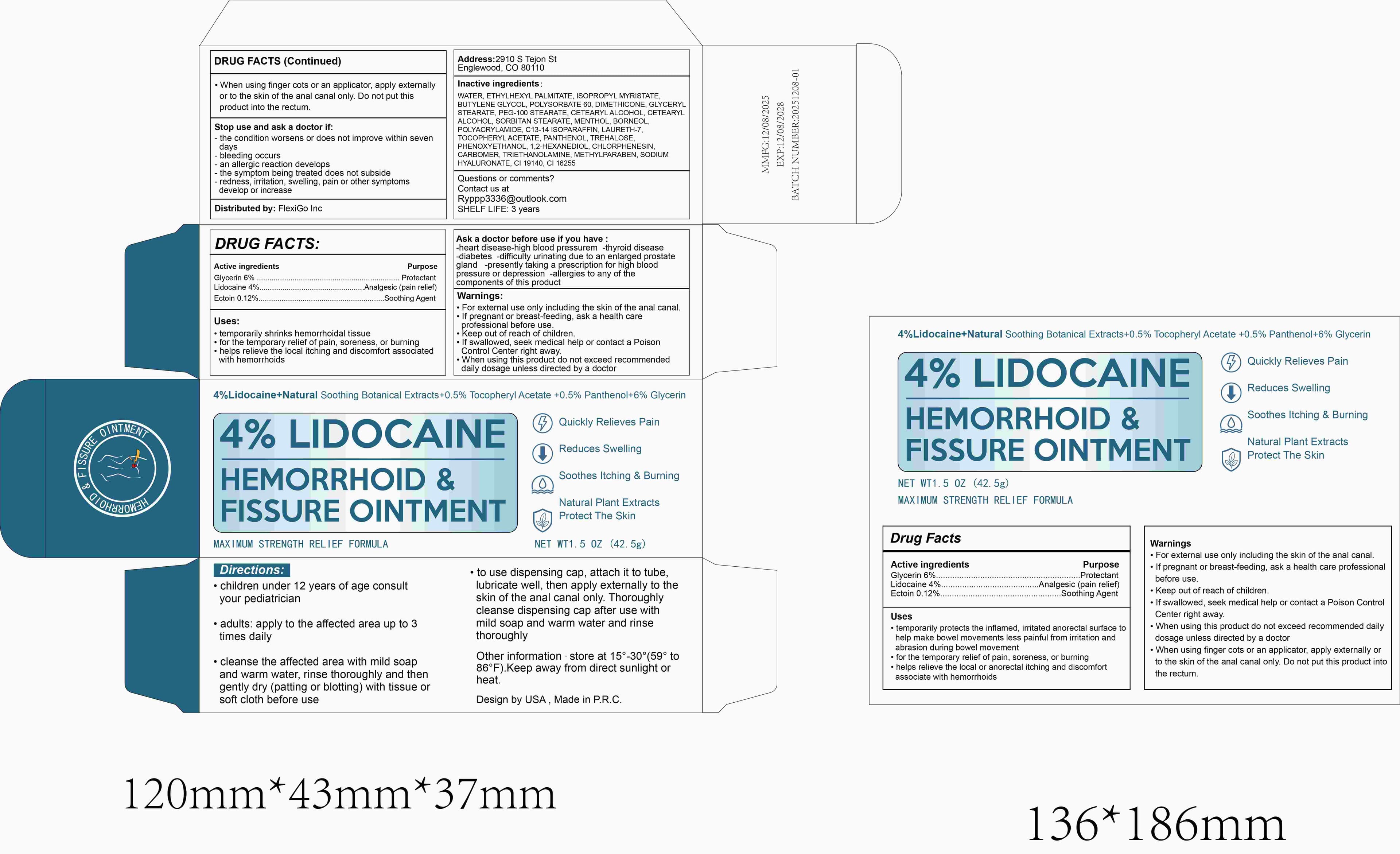 Hemorrhoid and Fissure package label