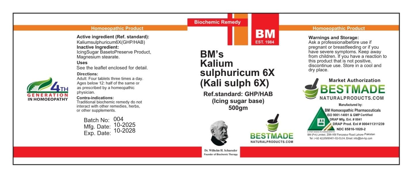 Bm Kali Sulph Icing Sugar package label