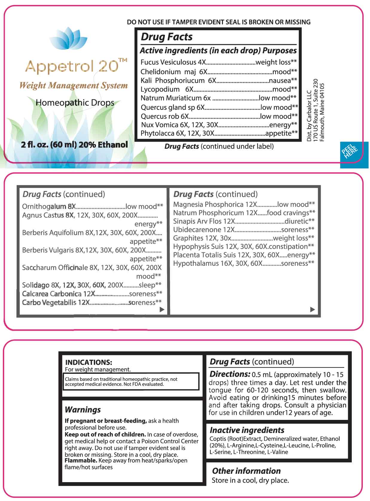 Drop20 package label